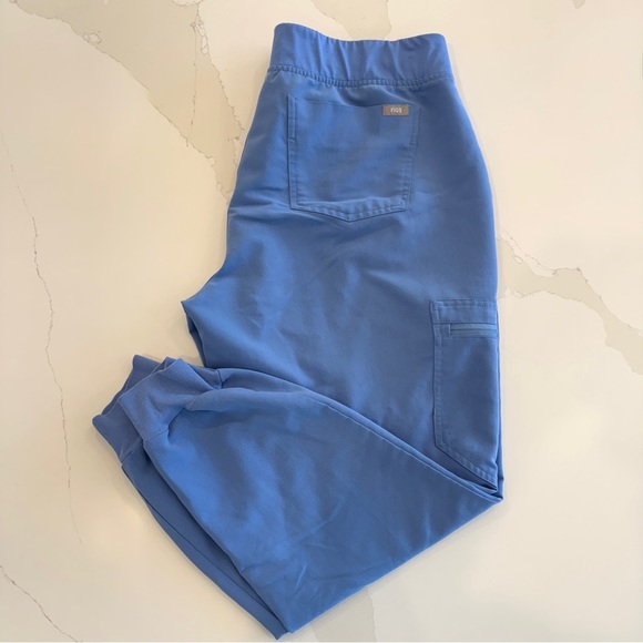 Figs Pants - FIGS Women's Jogger Scrub Pants Blue Size L Stretch Waistband Casual Workwear